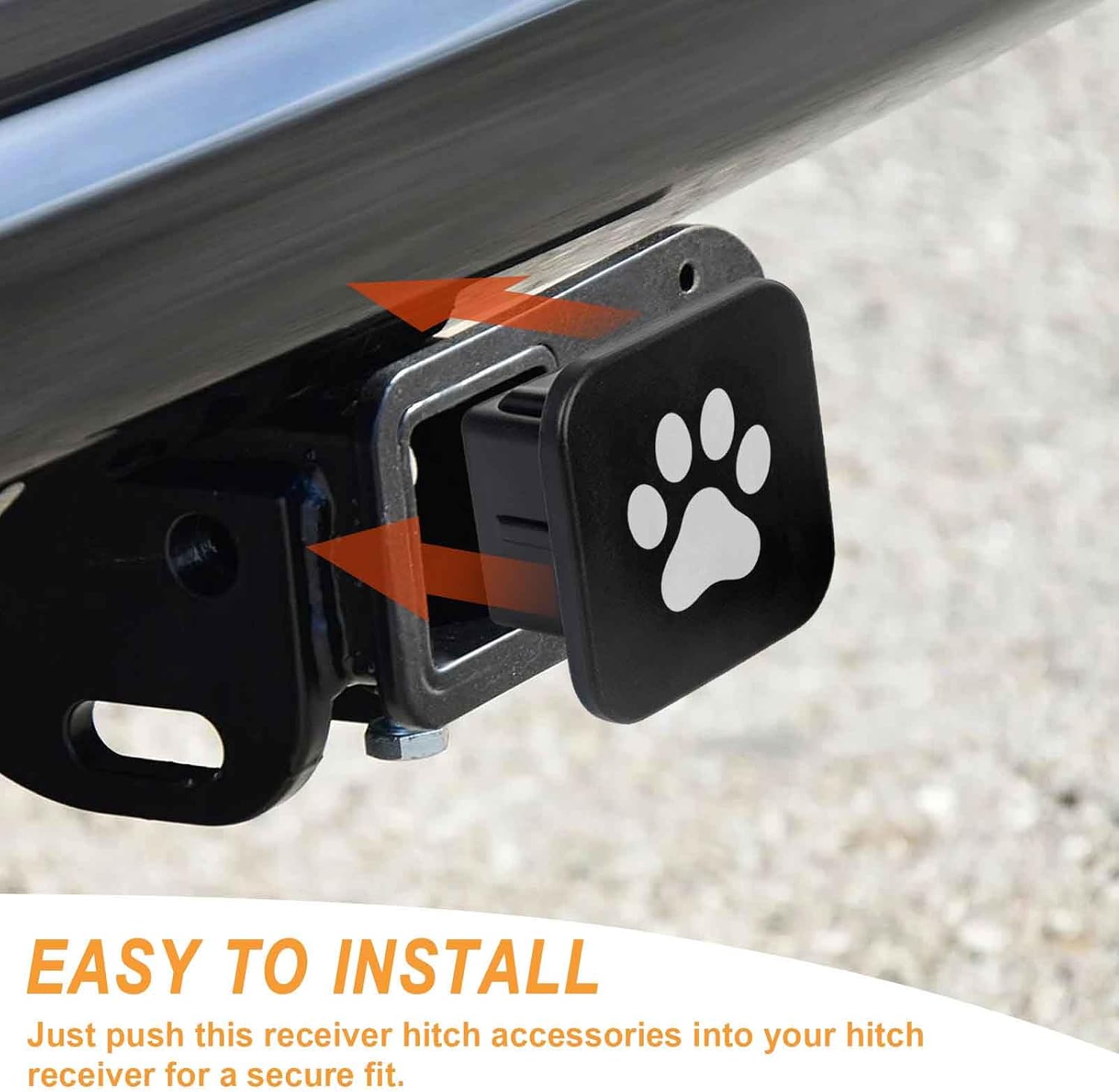 2 Inch Dog Paw Trailer Hitch Cover Rubber Receiver Tube Plug Cap, Tow Hitch Cover Dust-Proof Trailer Hitch Covers for Men Women Towing Accessory for Trucks Cars