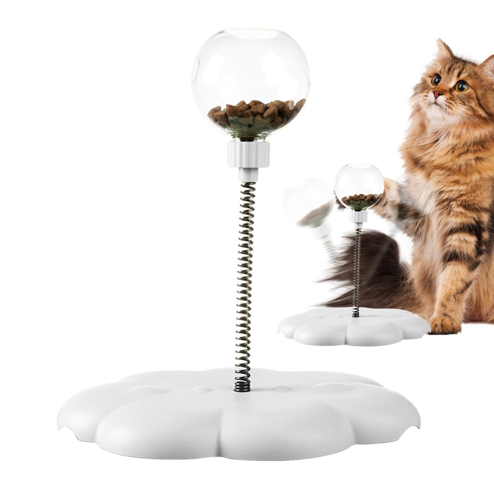 Wobbling Dog Treat Toy,wiggling Treat Toy For Dogs,cat Interactive Dispenser With Spring,Cat Food Dispenser Toys,Snack Ball Dog,leaking Treats Ball Pet Feeder Toy