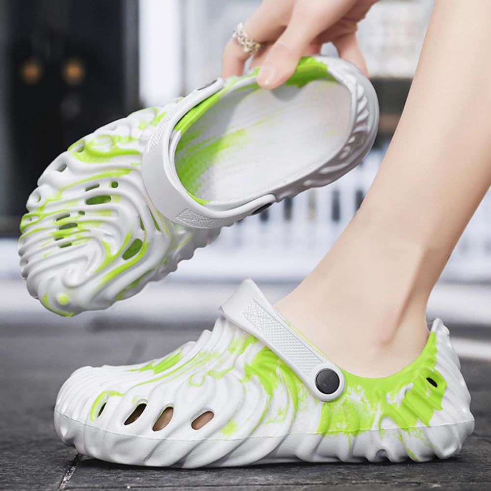 Męskie buty plażowe na klinie antypoślizgowe z zakrytym palcem i pół ślizgiem do podwójnego użytku na zewnątrz w kamuflażu z miękką podeszwą casualowe sandały
