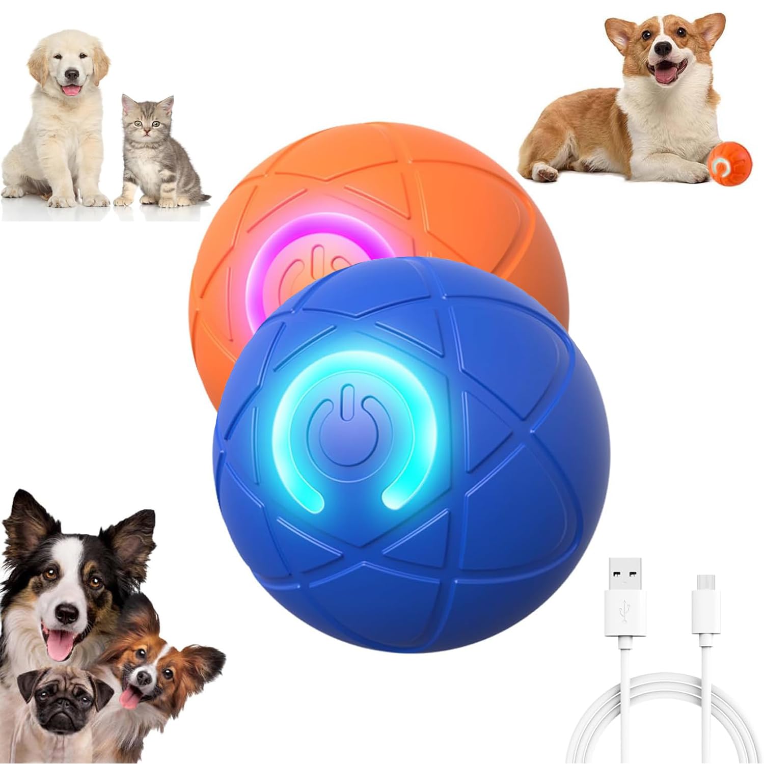 Smart Jumping Ball for Dogs Shaky Ball Toy for Dogs Vibrating Do g Balls USB Rechargeable Shaky Balls