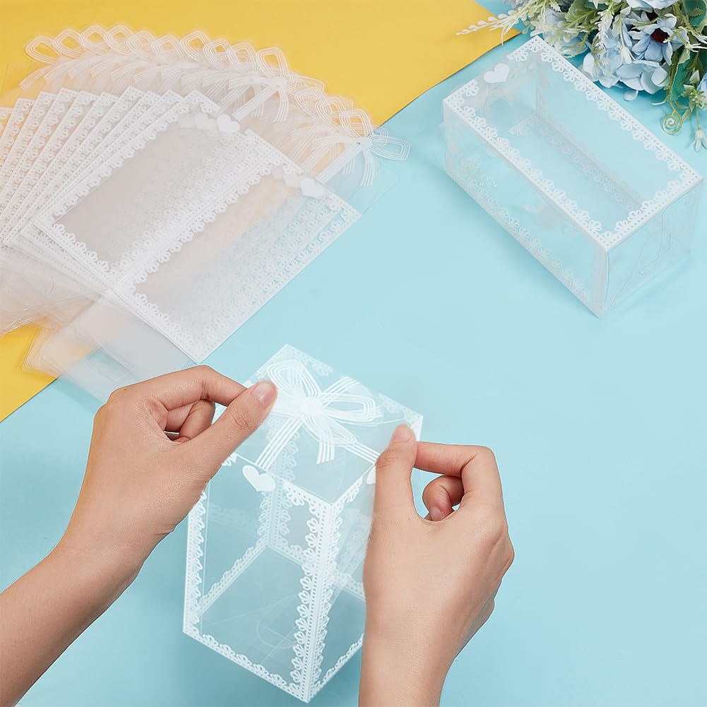 NBEADS Scatole Regalo Trasparenti Con Fiocco - 24 Confezioni Per Bomboniere, Dolci E Decorazioni Natalizie