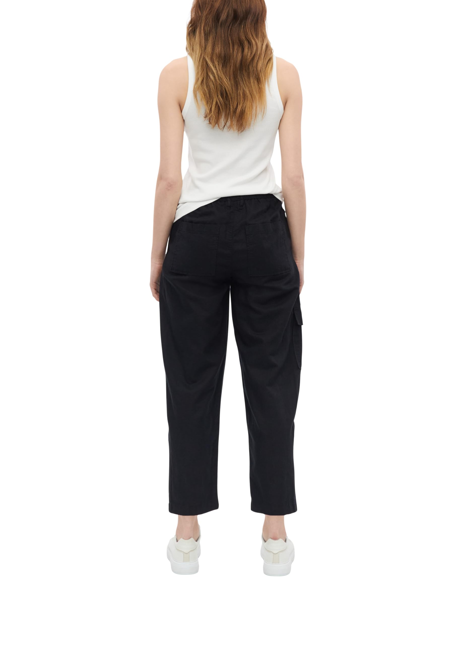 s.Oliver Damen Ankle Hose aus Leinenmix Leinenmix-Hose mit Barrel Leg