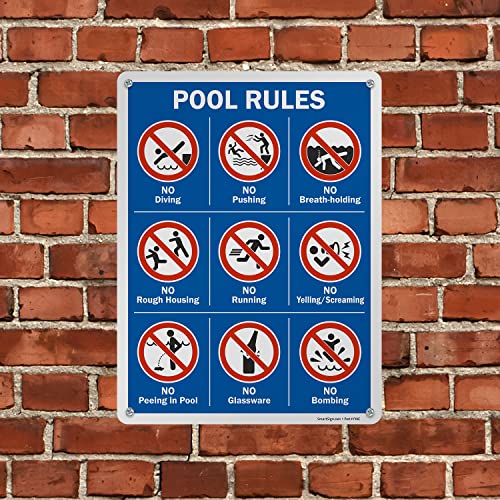 Cartel para piscina de aluminio 24x18 pulgadas miniatura 5