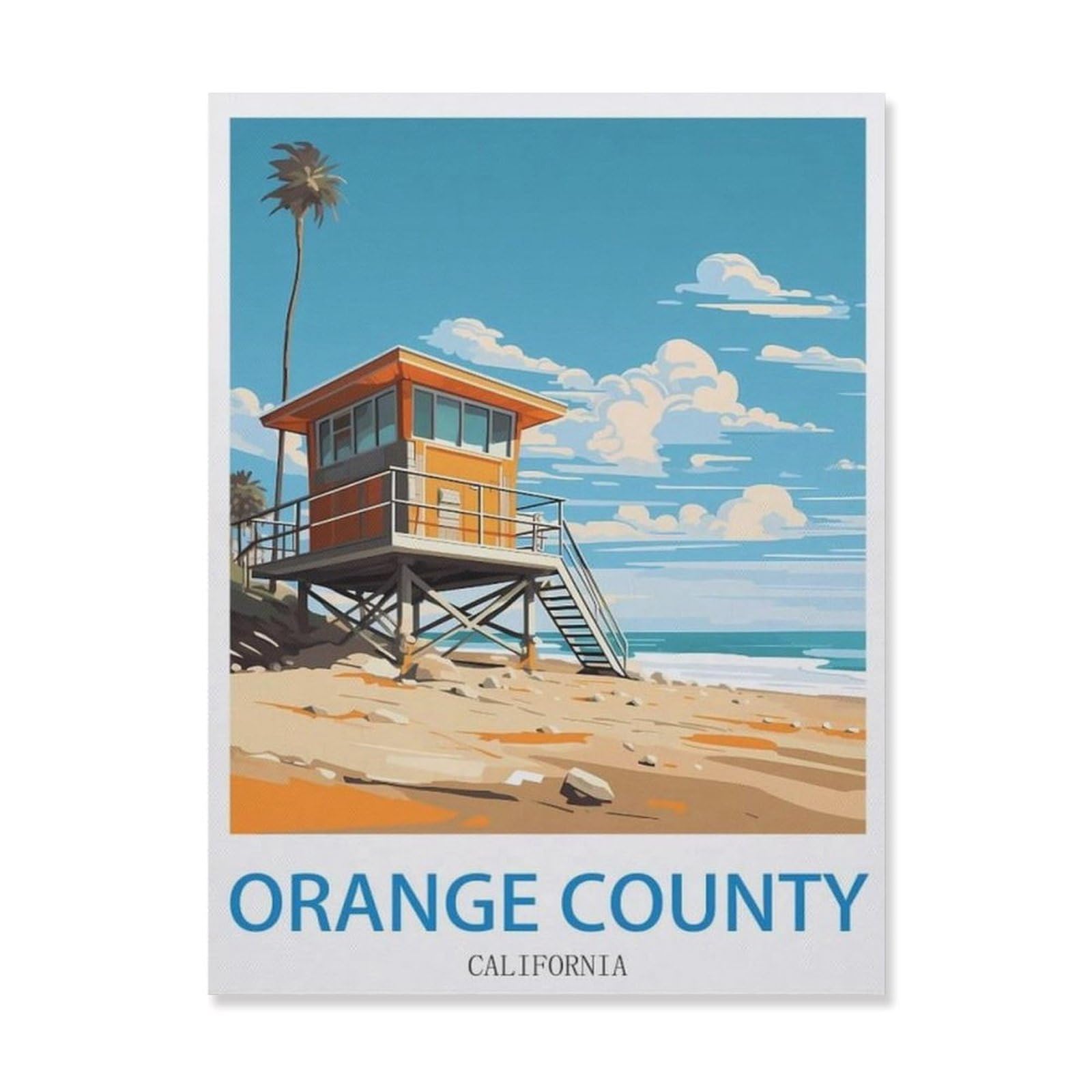 Orange County California，Vintage Metal Tin Sign Retro Wall Art Decor House Plaque Poster for Home Bar Pub Garden Kitchen Coffee Garage Decoration(15x30cm）6x12 inch-EE99