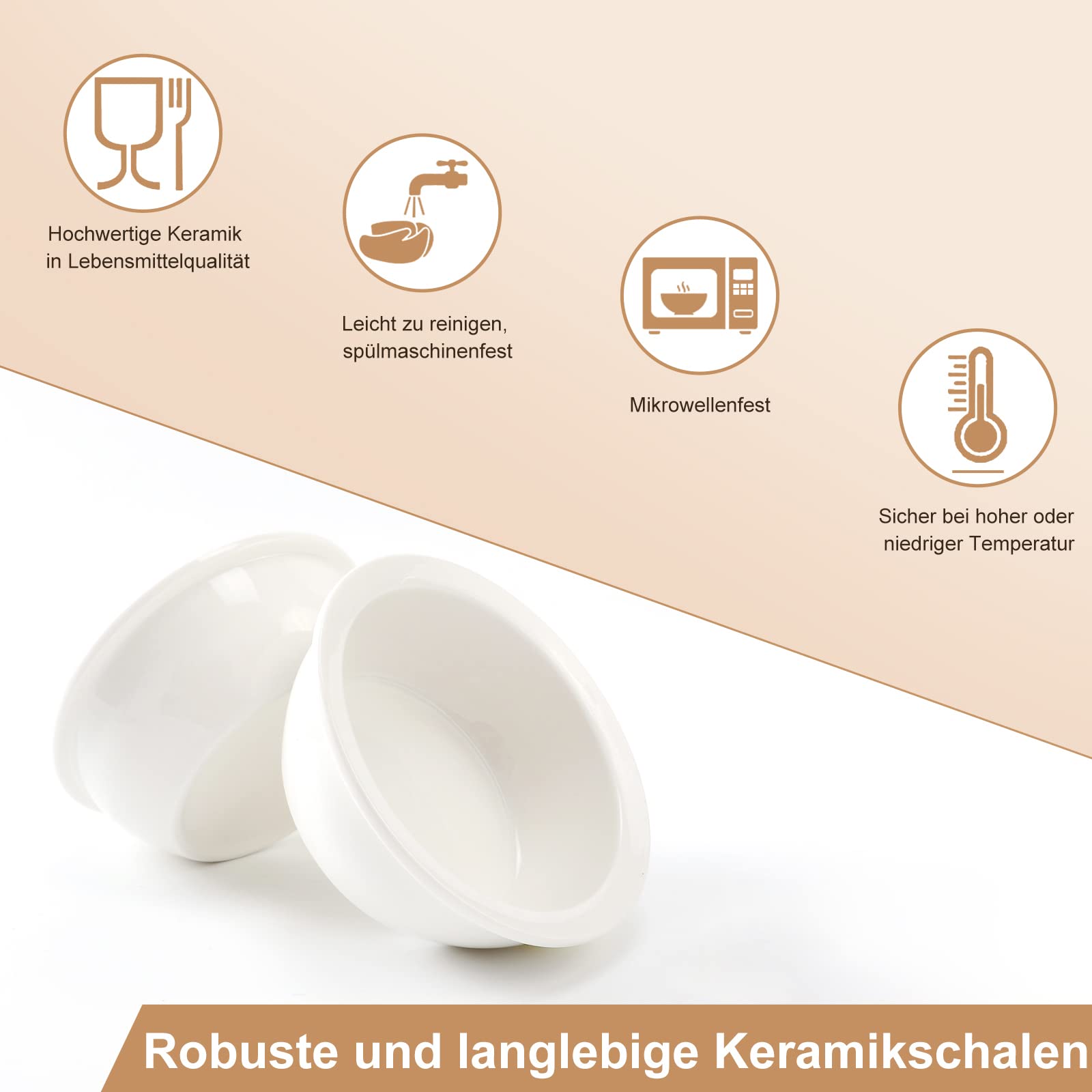 GUUSII HOME 3 Stck Ersatznpfe Ersatzschalen Keramik fr Bambus Foodbar,  mikrowellen und splmaschinenfest(12cm-6.76oz) : Amazon.de: Kche, Haushalt  & Wohnen
