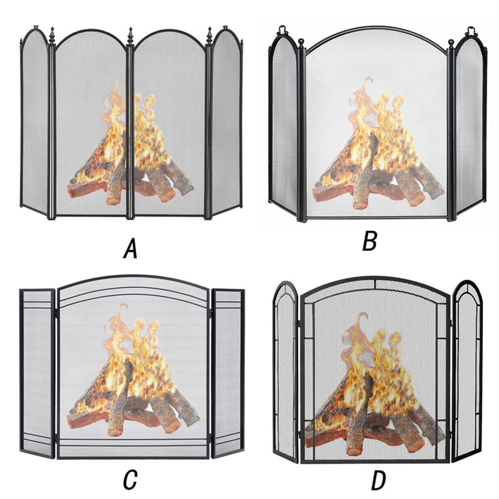 Salvachispas Chimenea Moderno Chimenea Pantalla de partición Tri-Fold Con Net Hogar Chimenea Puerta protectora Decoración de la puerta Spark barandilla Seguridad Cerca de seguridad ( Size : B )