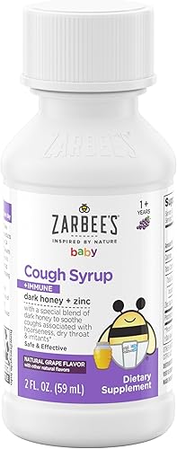 Miniatura 2 de Jarabe de Miel para la Tos de Bebé Zarbee's + Inmune para Bebés de 12-24 Meses, Jarabe para la Tos Seguro y Eficaz con Miel Oscura Calmante y Zinc