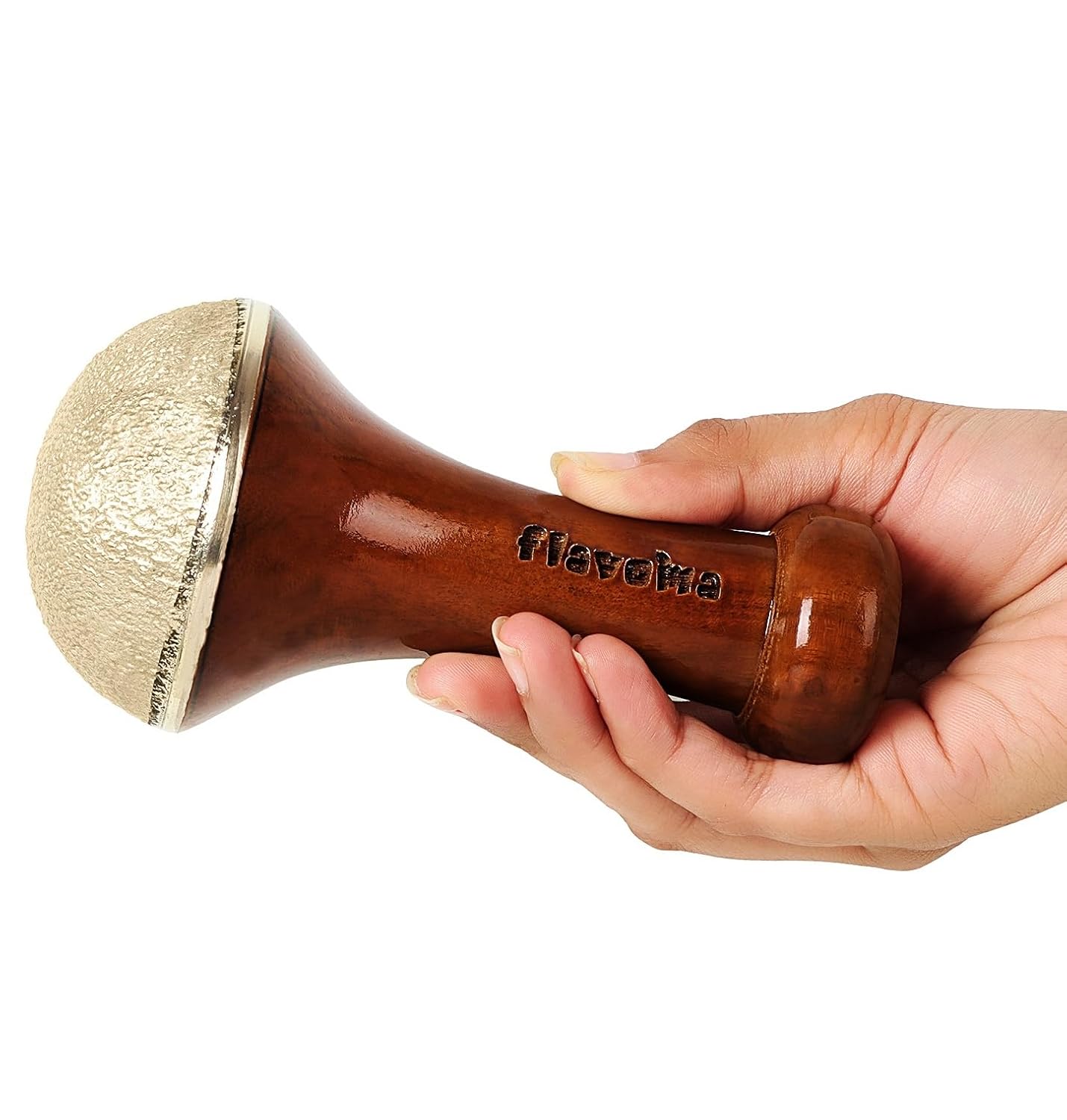 Traditional Bronze Vatki Cup Scrub Surface Brass Stick | Teak Wood Handle Bronze Scrubber with Metal Dome, Natural Brown | Massager for back, neck, shoulders and legs Traditional Bronze Vatki Cup Scrub Surface Brass Stick | Teak Wood Handle Bronze Scrubber with Metal Dome, Natural Brown | Massager for back, neck, shoulders and legs