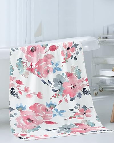 Miniatura 3 de Juego de toallas de baño de 3 piezas, juego de toallas de acuarela para baño, toallas de ducha suaves y absorbentes (1 toalla de baño, 1 toalla de