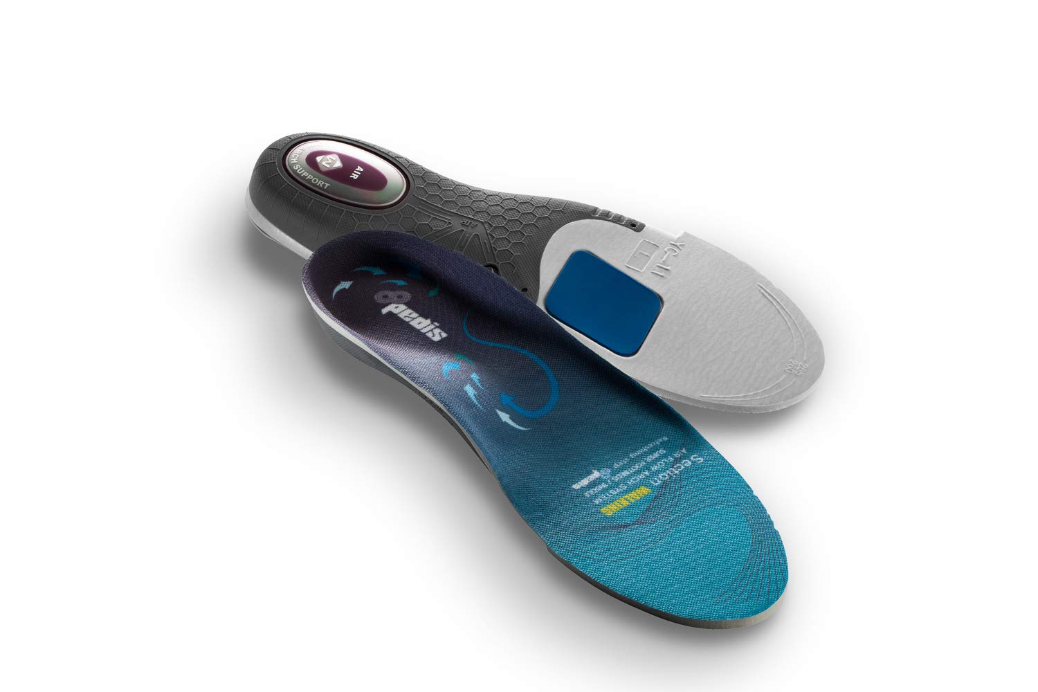 CLUB4BRANDSPedis Premium Active Insoles - Orthotic Shoe Insoles with Air Cushion Pads for Better Pressure & Air Circulation (Ergonomic Shape) for Outdoor and Work (S/EUR 38-39.5 / UK 5-6)