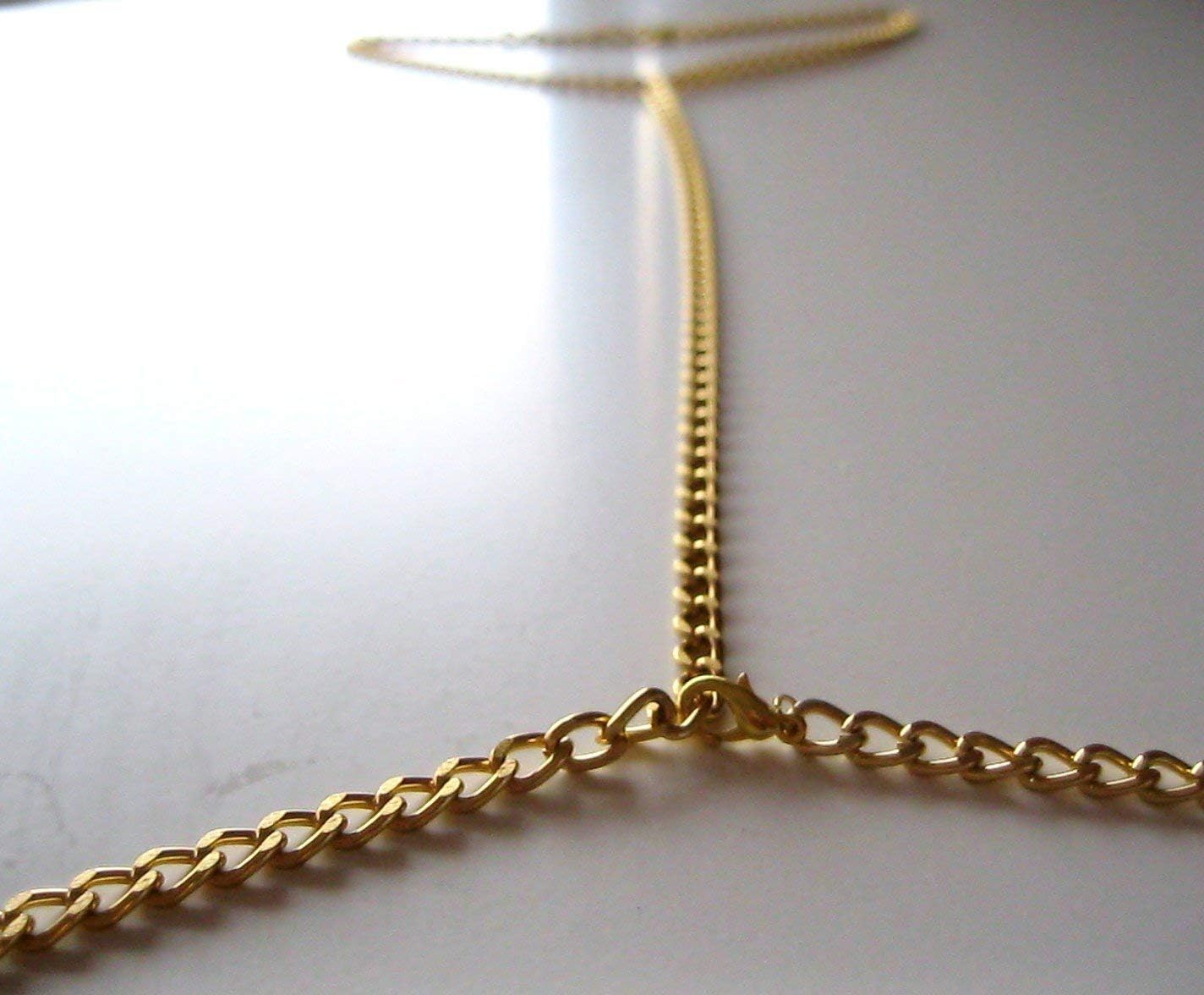 Adjustable Gold Body Chain Choker Necklace, Jewelry for women, Small to Medium Size Body Harness