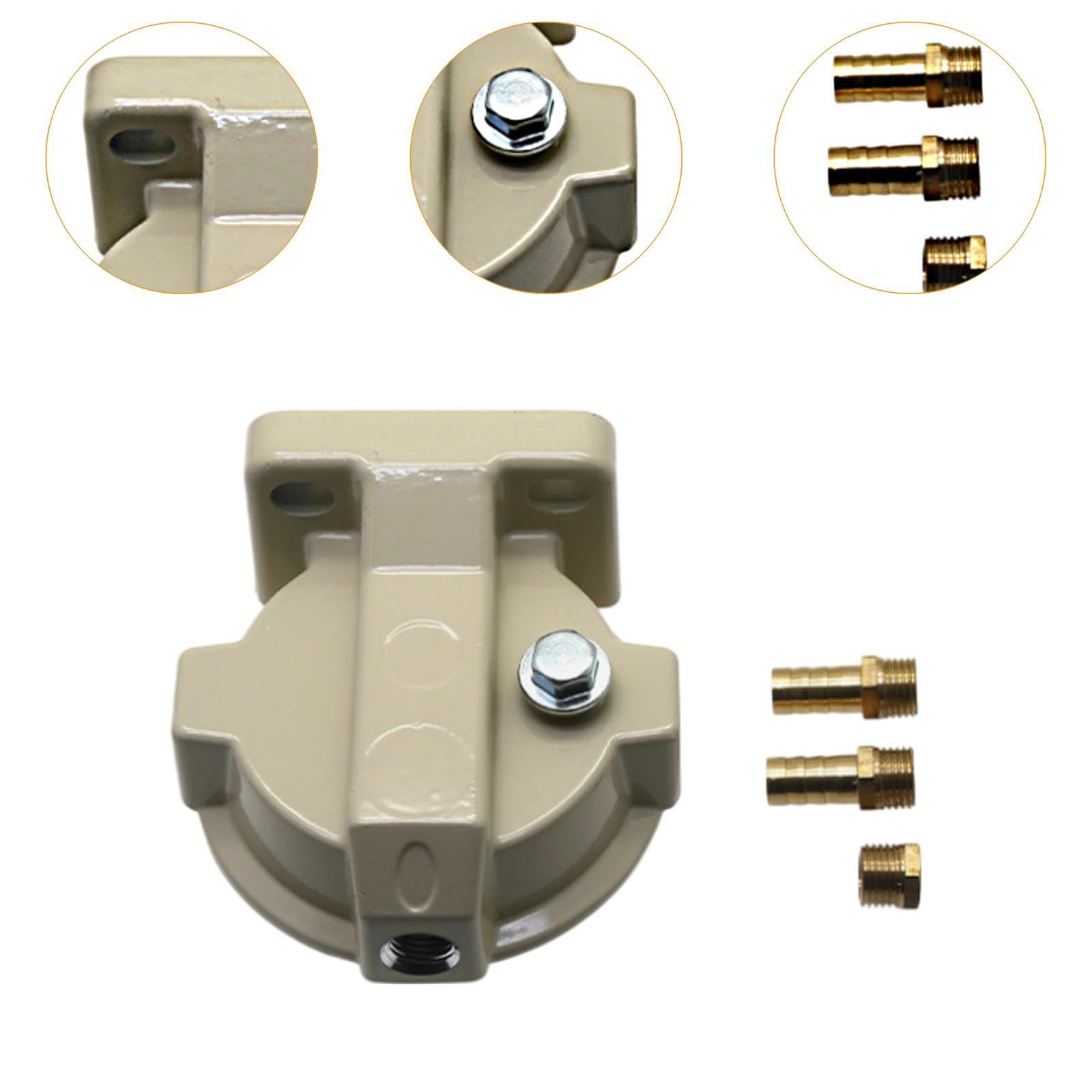 Soporte separador de agua y combustible 18-7932 S3213, Base de filtro compatible con Mercruiser Stern Drive 89876A3 89876 55481 Filtro de combustible Filtro de gasolina(For S3227)