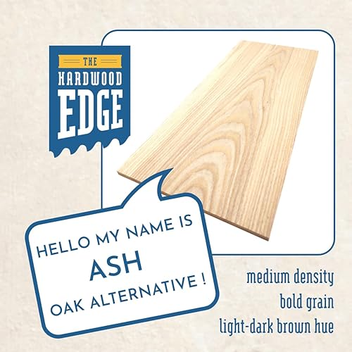 Miniatura 5 de The Hardwood Edge Tablones de madera dura de fresno  Paquete de 4 piezas de madera de fresno para manualidades de madera sin terminar, 18 pulgadas