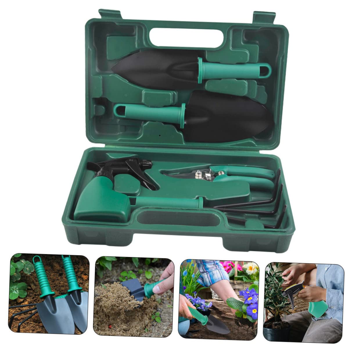 Toddmomy Gartenwerkzeug Gartenschaufeln Gartenrechen Und Gartenscheren Für Gartenarbeit Pflanzen-Pflege Und Gemüseanbau Im Freien Inklusive Tragetasche Für Aufbewahrung Und Transport