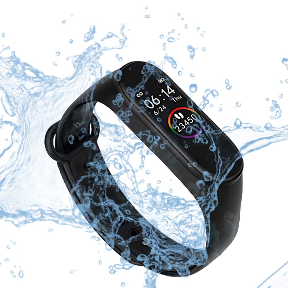 Banda m4 Aptitud rastreador Deporte Banda Inteligente Ritmo cardíaco Presión Arterial SmartBand podómetro Impermeable Pulsera Inteligente (Color : Azul)