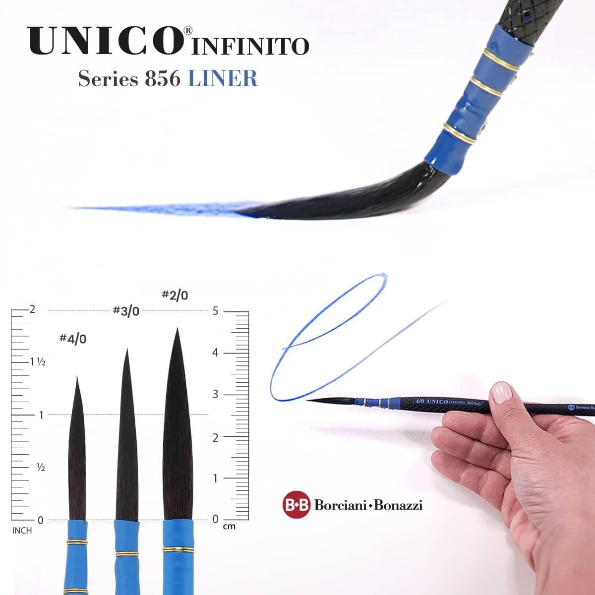 PENNELLO Mis. 3/0 s. 856 UNICO INFINITO " LINER " SINTETICO HIDRO CON LEGATURA