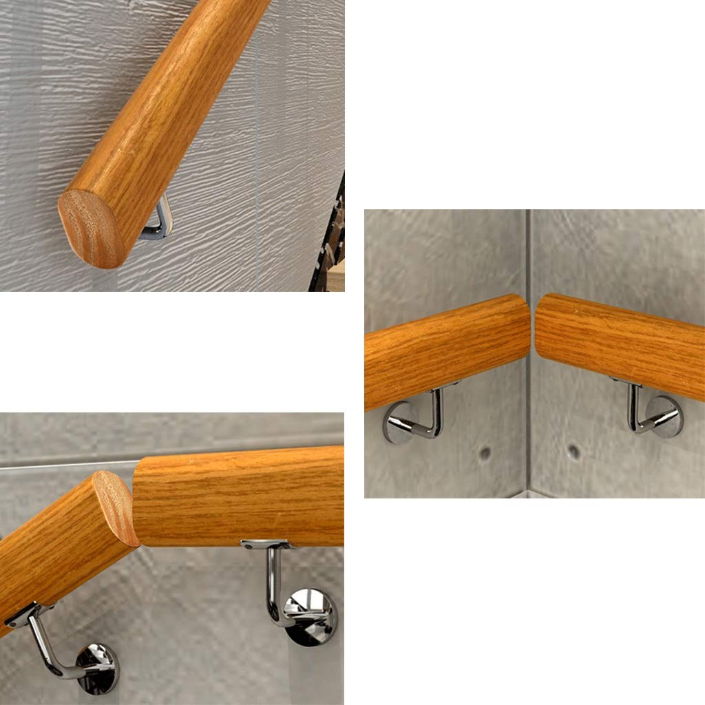Escaleras Barandillas de Madera, Varillas de Soporte de Pasillo de Pasamanos Antideslizantes para Ancianos de Loft Interior, 2 Soportes de Acero Inoxidable, 30～300 cm (Size : 50cm)