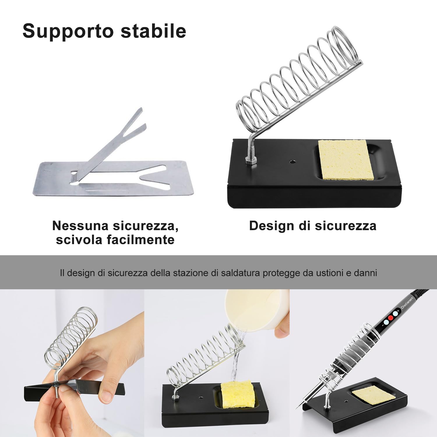 Saldatore a Stagno Professionale Kit 60 W Temperatura Regolabile 180-500 °C Stagnatore Elettrico 19 in 1 con Multimetro Digitale & 5 Punte, Pompa Dissaldante, Pinzette