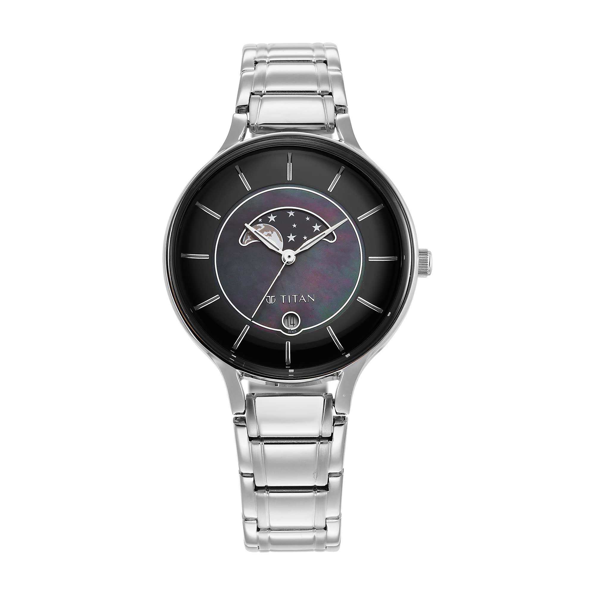 Titan Premium Workwear Black Dial Analog with Date Stainless Steel Strap Watch for Women-NS2674SM01 (B0BFM9VLSQ) Amazon Price History, Amazon Price Tracker