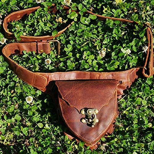 ZJJ Mittelalterliche Retro Steampunk Gürteltasche Mehrzweck Outdoor Sport Gürtel Satchel Vintage Leder Unisex Gürteltasche Für Cosplay Party Requisiten Cover