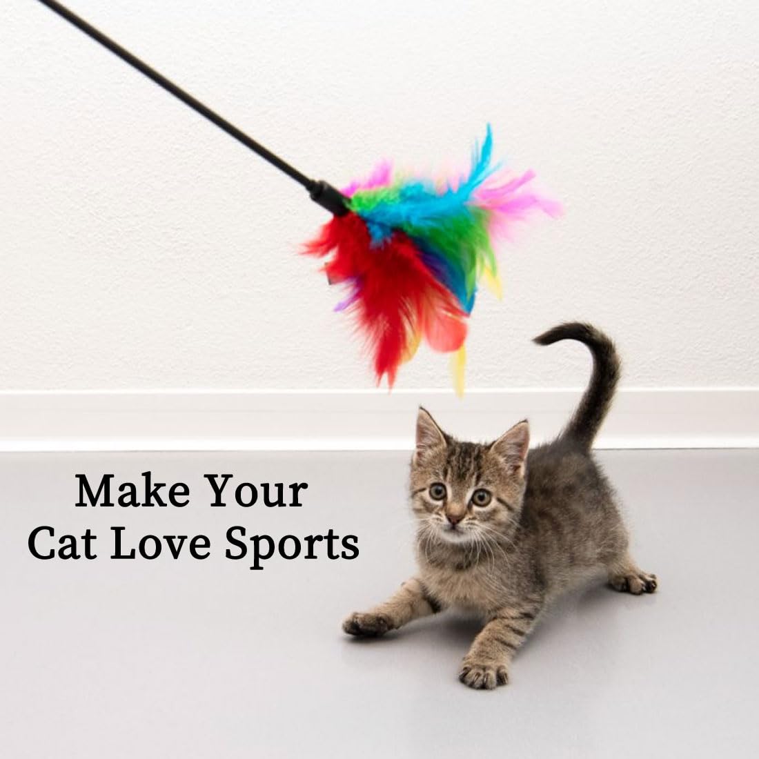 Giocattoli Per Gatti Con Piume - Set 6 Bacchette Interattive Con Campana Per Giochi Indoor - Foto 8