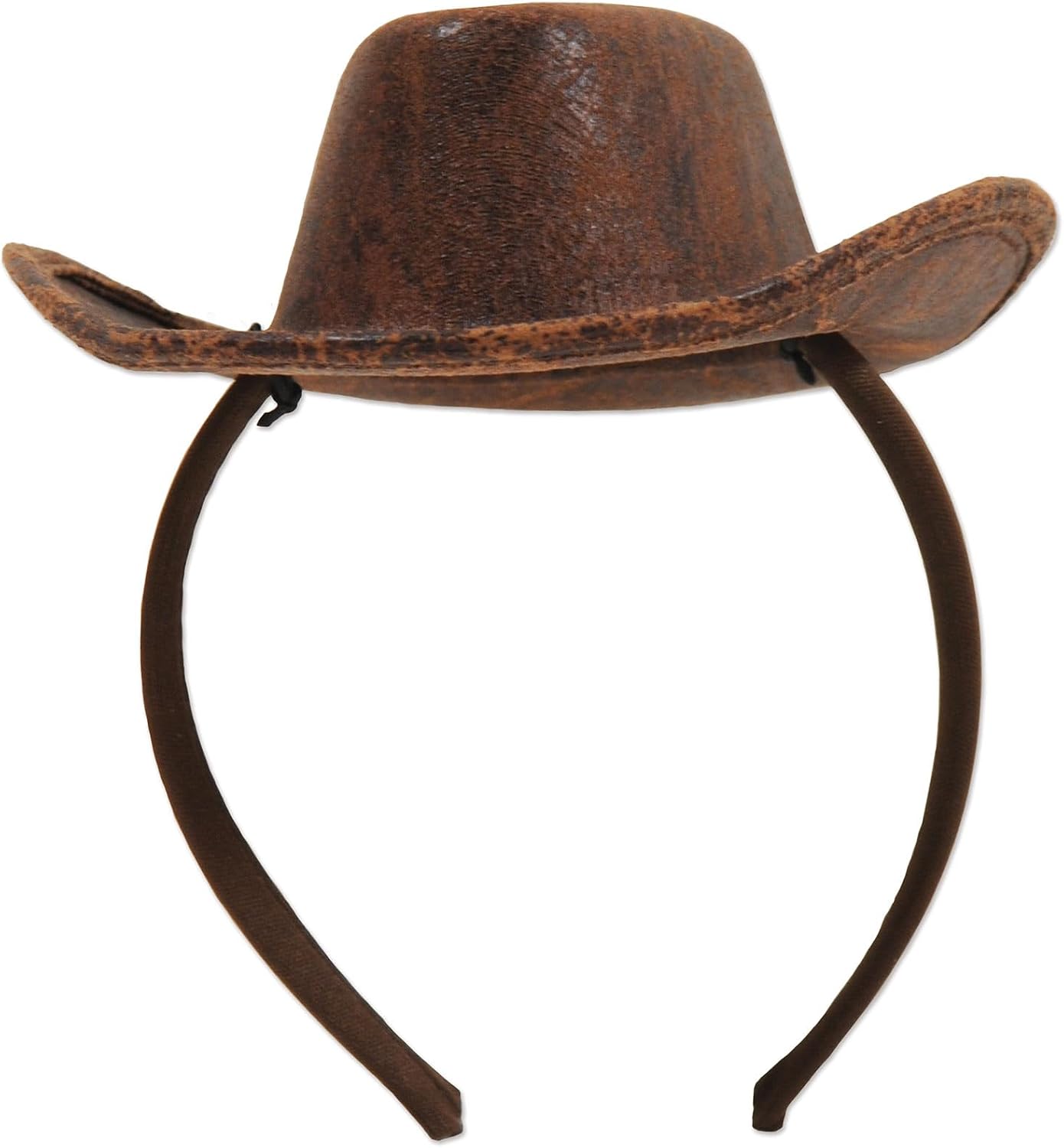 Beistle Cowboy Hat Headband For Western Square Dance Costume Accessories, Cowgirl Bachelorette Party Supplies, Celebrating With You Since 1900, Brown