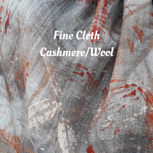 Womens Cashmere Scarf in Beige and Orange, Thin Light Soft Scarfs, Any Weather Trendy Fashion Designer Shawl, Cute Gift for Women Who Has Everything3