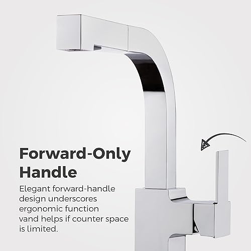 Miniatura 8 de Pfister LG534-LPMC Arkitek - Grifo de cocina con cabezal rociador extraíble cromo pulido Negro mate, Polished Chrome, Acero inoxidable