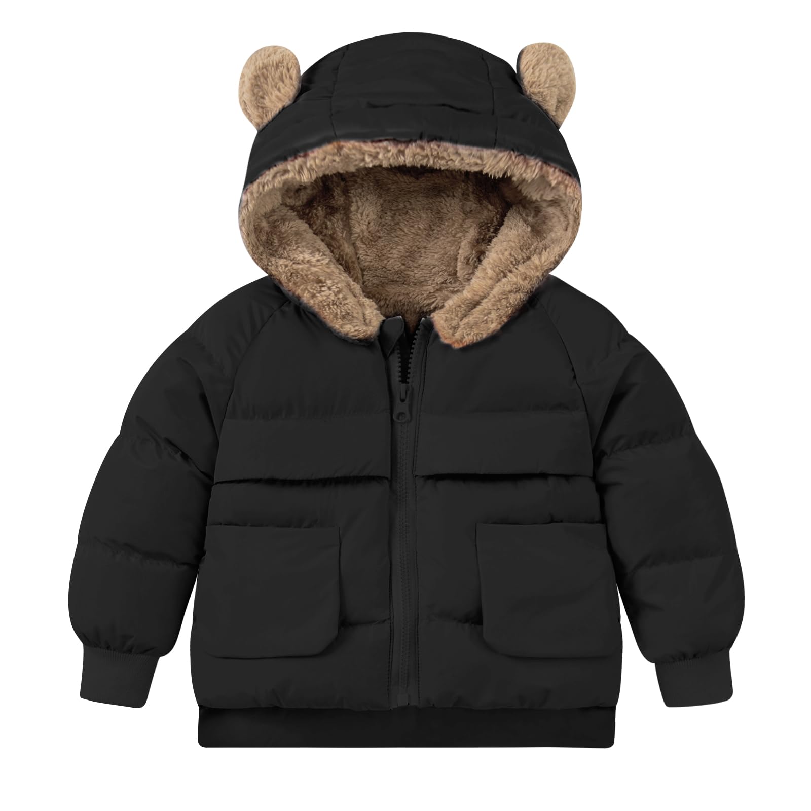 TUONROAD Baby Girls Coats Toddlers Puffer Jacket Bear Hooded Coats 6M-5Y