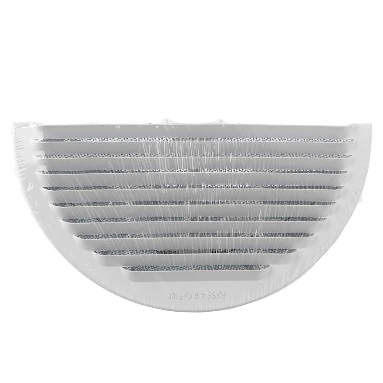La Ventilazione GABDF200R Griglia di ventilazione tonda pieghevole in Alluminio verniciato bianco con rete antinsetti, diametro ø235 mm