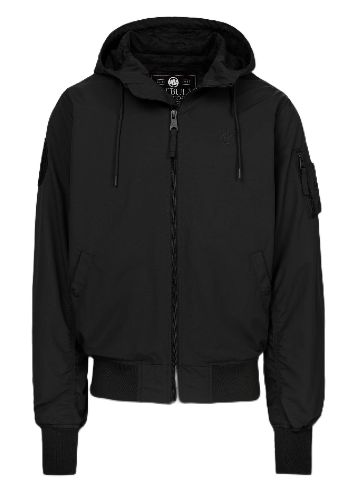 PITBULL - Bomberjacke Herren HOOPER, Übergangsjacke Nylon, Jacke Herren Urban Streetwear, Jacken mit Seitentaschen, Sportliche Jacket, Leicht Windjacke