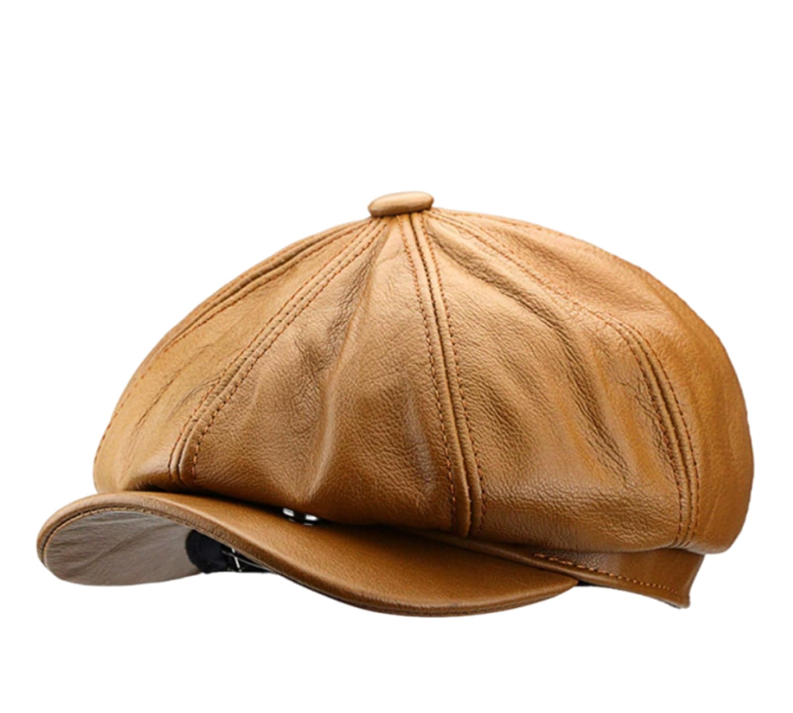 Gorras Planas para Hombre, Gorra de Vendedor de periódicos de 8 Paneles Gorra de Panadero de Cuero Gorra de Taxi con Panel Vintage Gorros cálidos para otoño e Invierno