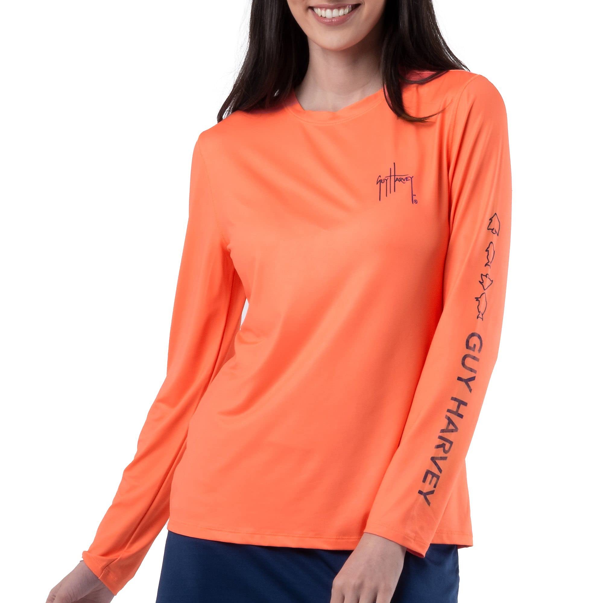 Guy Harvey Women's Core Solid Long Sleeve Sun Protection Top