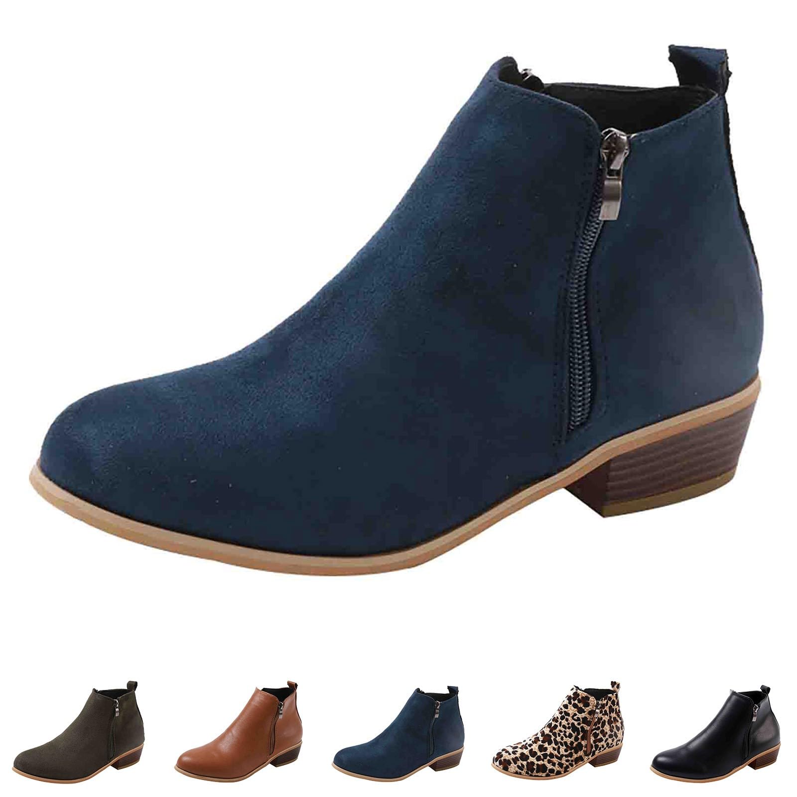 Generisch Stivaletti da donna per il tempo libero, in pelle, eleganti, a pizzo, con cerniera, per autunno e inverno, da donna