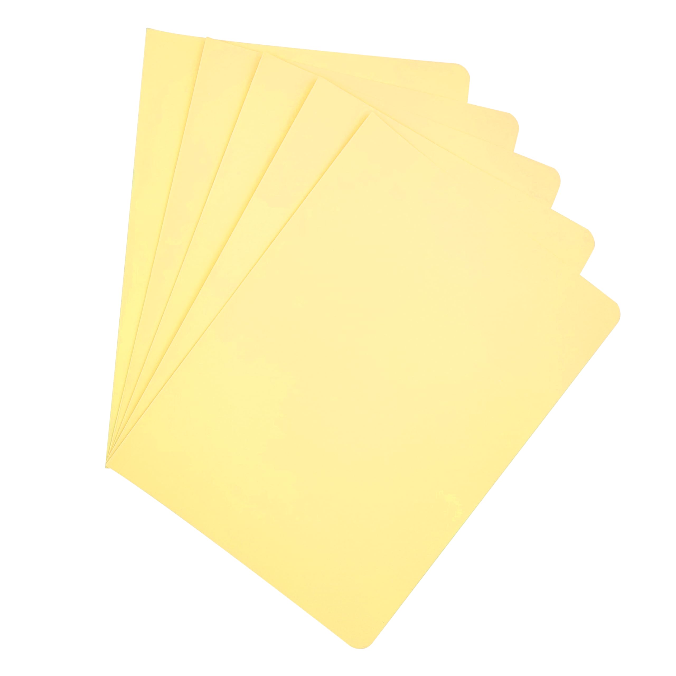 Raylu Paper® - Pack of 25 A4 Yellow Kraft Paper Folders with Faster Holes and Vivid Colours 200g Thick