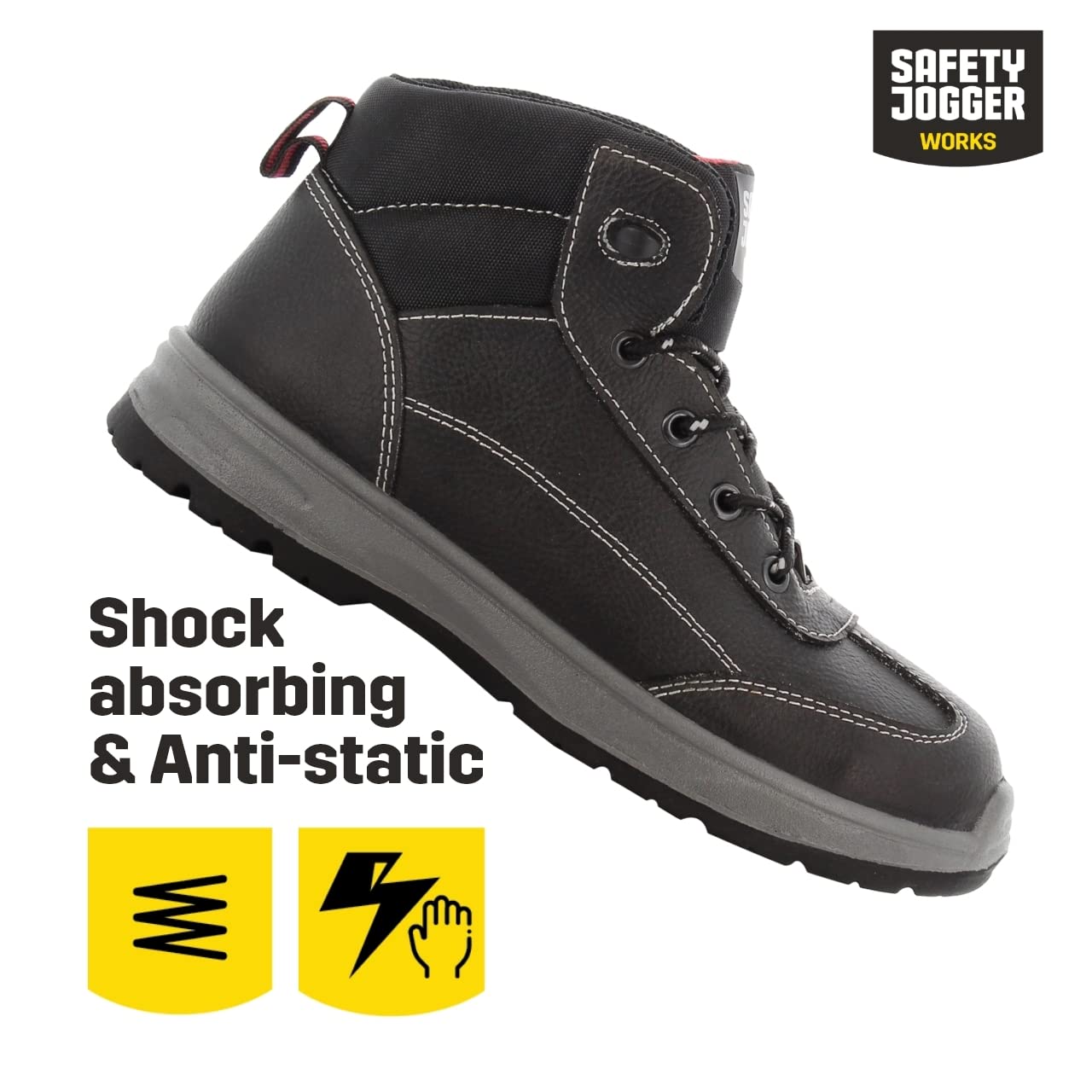 SAFETY JOGGER Chaussures de Sécurité S3 Femme 37 EU - BESTLADY - Chaussures de Travail avec Embout en Acier Légère, Bottines Étanche avec Semelle Anti-Choc, Noir
