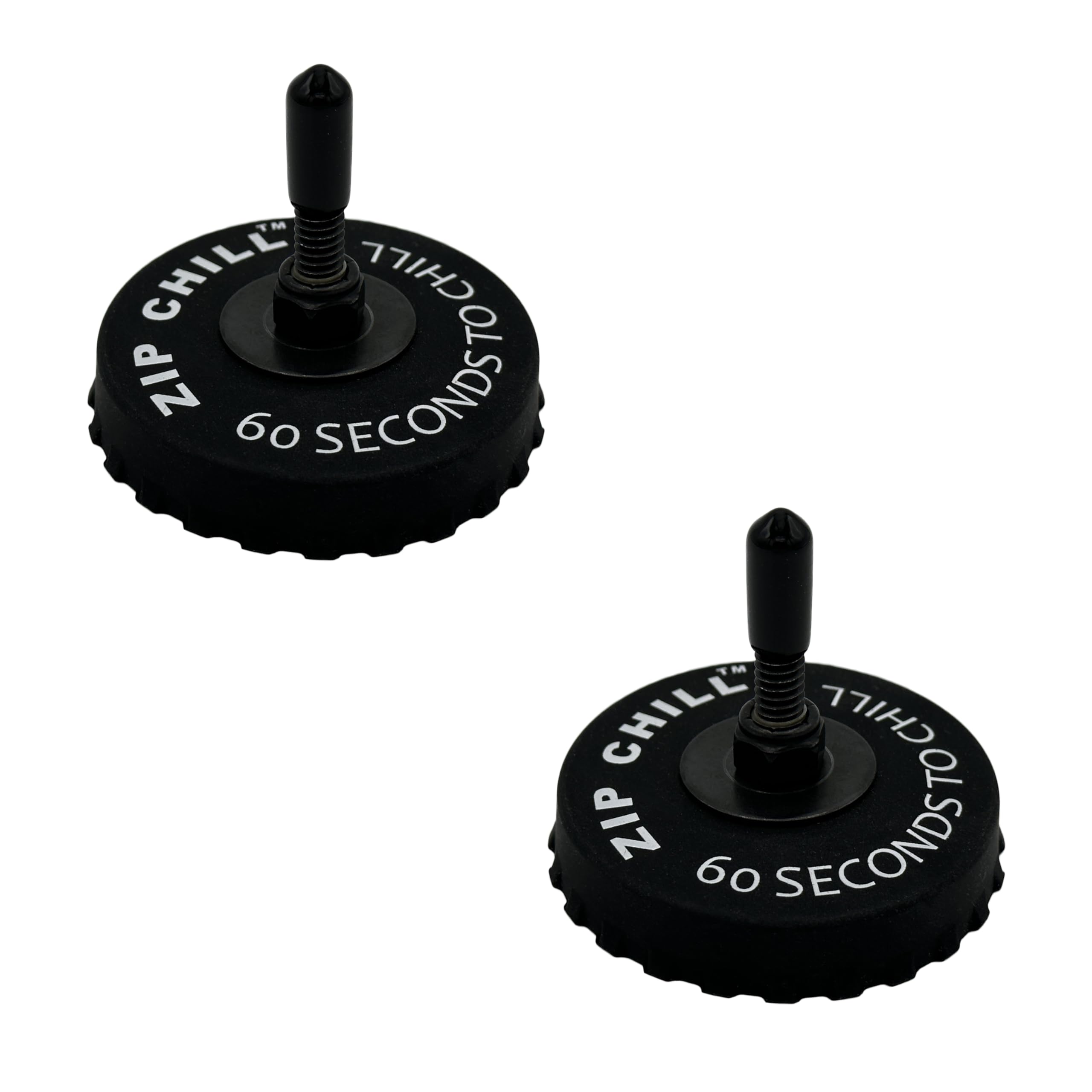 HOTZ ZipChill Instant Beverage Spinner Chiller, Universal Can Cooler for Drinks, Rapidly Chills Beer and Soda Cans in 60 Seconds, No Batteries Required, Lightweight Small Portable (2 Pack)