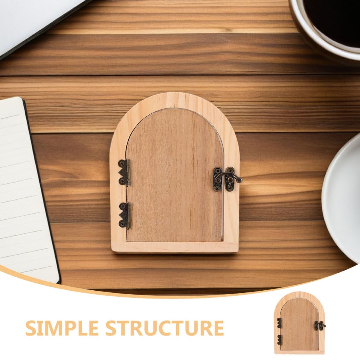 Copripresa Elettrica Porta Fiabesca in Legno 2 Pezzi Khaki | Design Nascosto Decorativo, per Superfici Murali Varie, Previene Contatto Accidentale