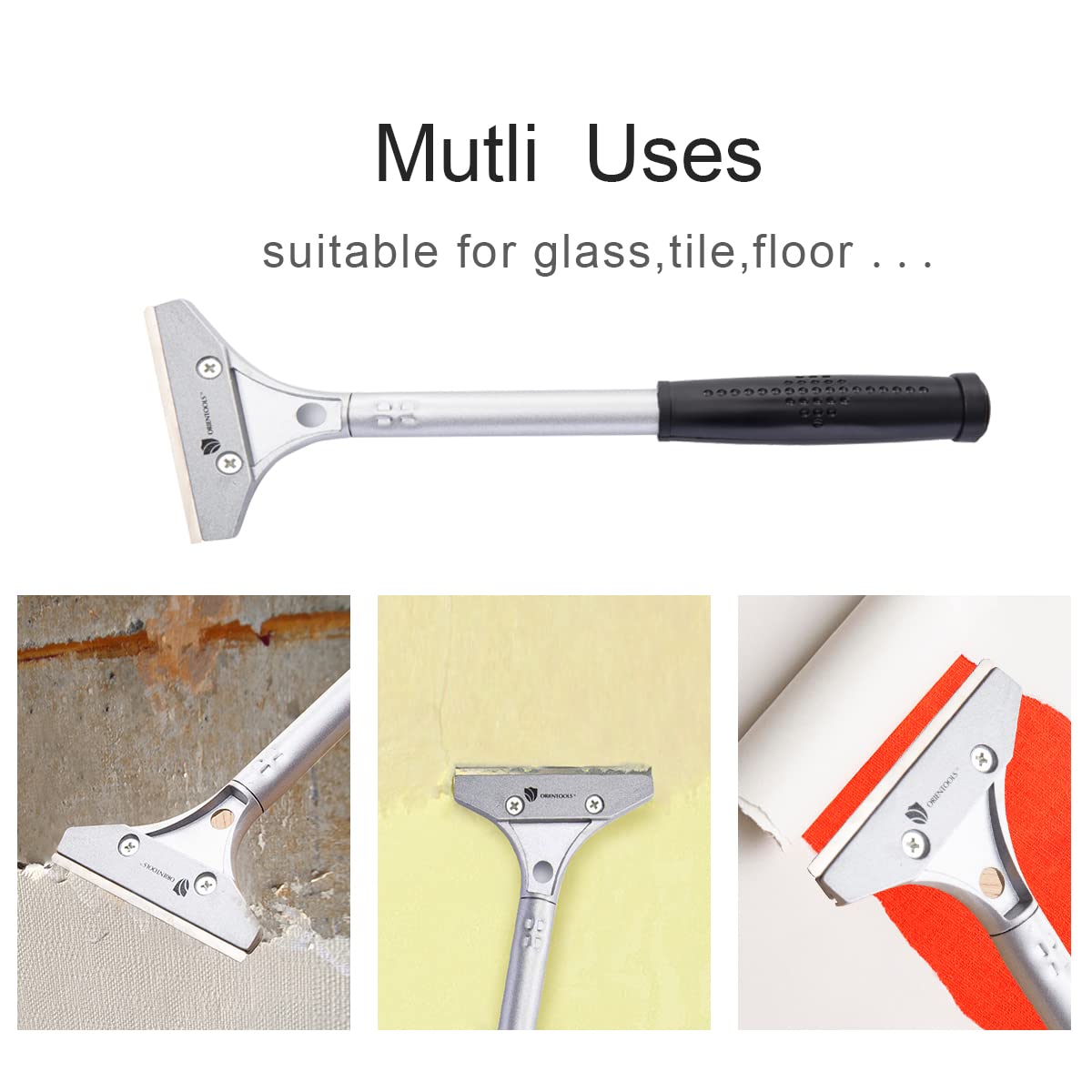 ORIENTOOLS Heavy Duty 4inch Razor Blade Scraper with LongHandle