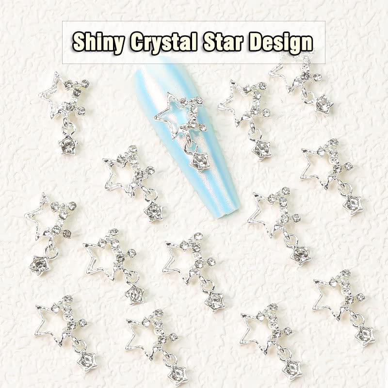 Miniatura 4 de YJLZ-2216 - Dijes de aleación 3D para uñas, 20 piezas de diamantes de imitación de plata Y2k, diamantes de imitación brillantes, arte de metal para