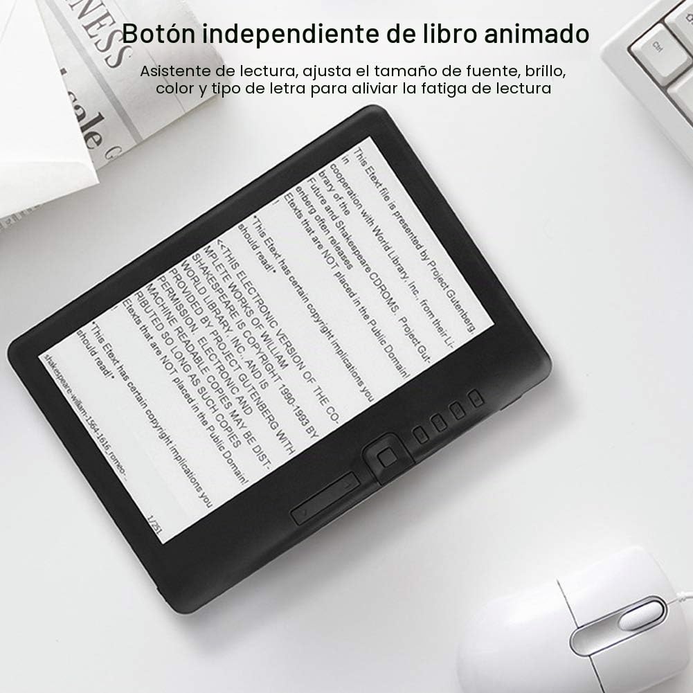 E-Book Reader, E-Reader Cuerpo Integrado Portátil Impermeable para Lectura(RAM 4G)