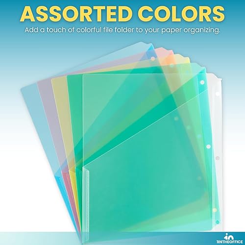 Miniatura 4 de 1InTheOffice Separadores de carpetas de plástico, separadores de carpetas con bolsillos, bolsillos para carpeta, bolsillos para carpetas de 3