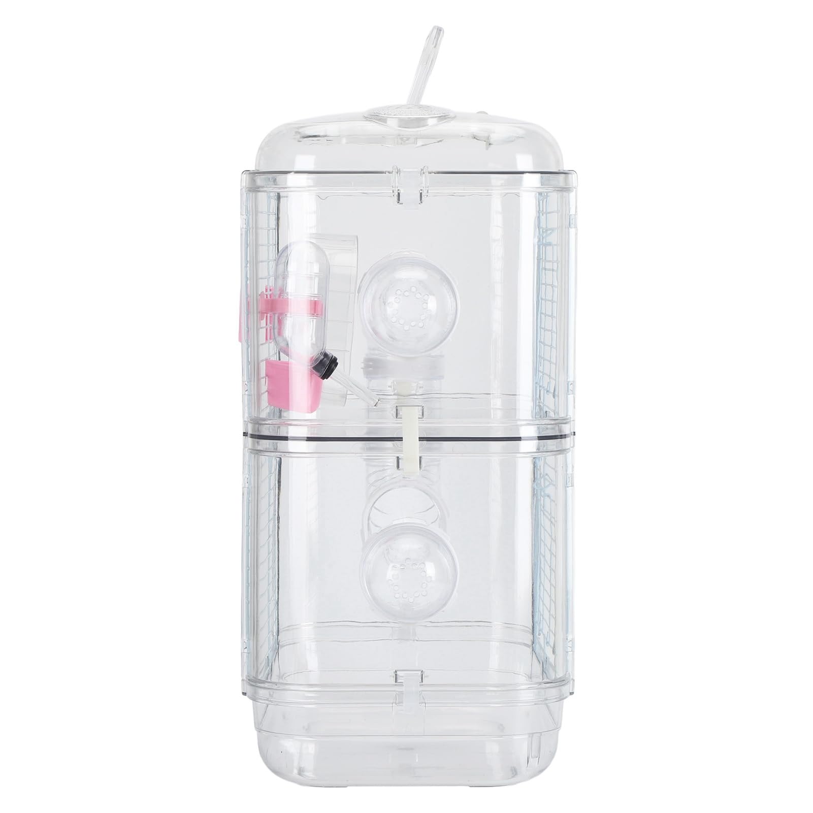 Cosiki Jaula para Hámster de Doble Capa con Diseño de Túnel Interactivo y Botella de Agua para Juegos Divertidos - Casa de Alambre de Hierro de 42x31x26cm (2 Capas)