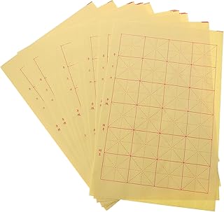 Healifty 150 Sheets Chinese Calligraphy Paper Ink Writing Grid Rice Paper for Chinese Calligraphy Brush Writing Sumi Set