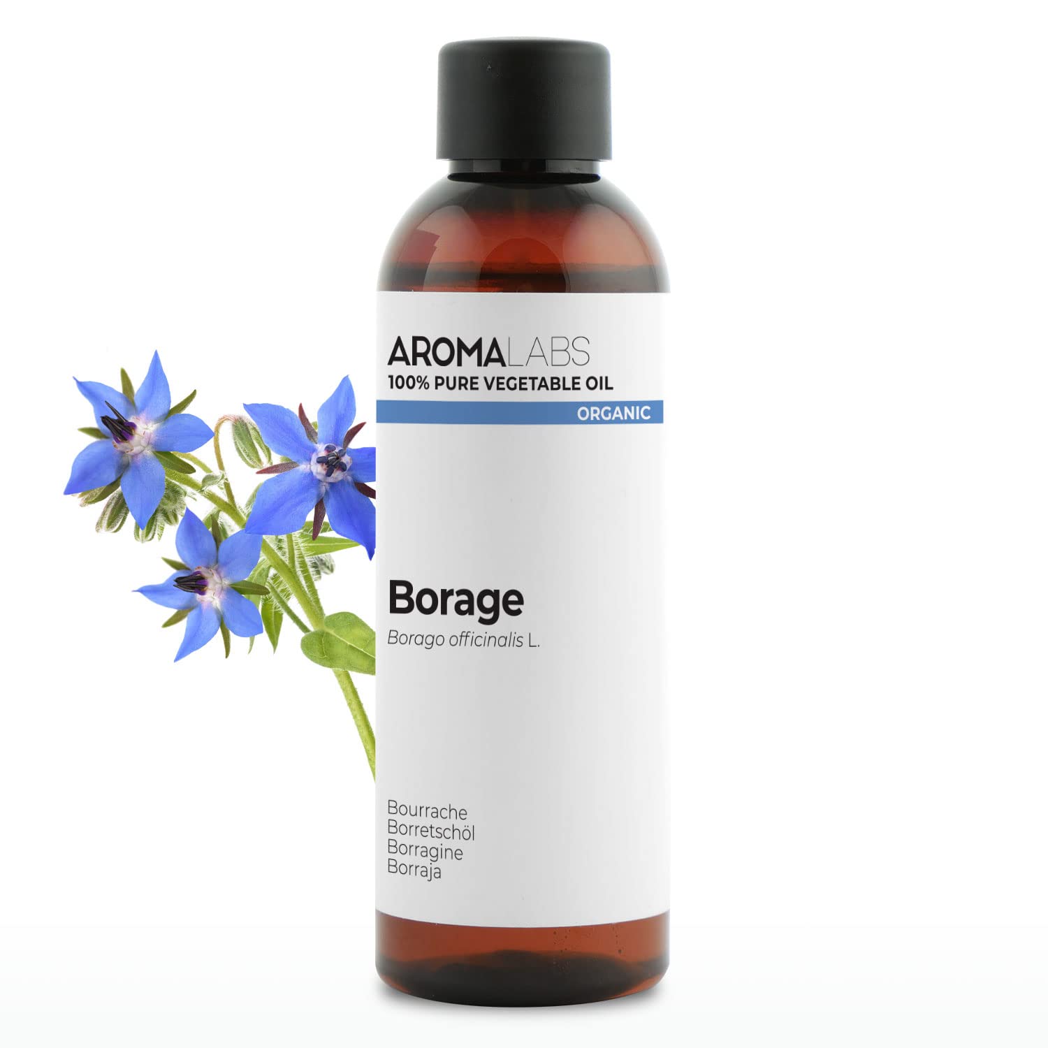 ORGANIC - BORAGE Oil - 100mL - 100% Pure, Natural, Cold Pressed And AB Certified - (French Brand)