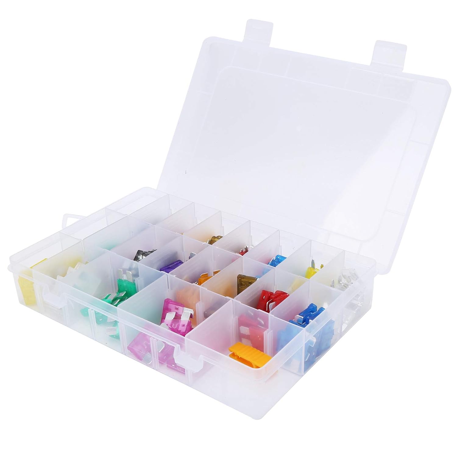 Kit de fusibles para automóvil Oumefar, 220 piezas surtidas (2A–35A), material ABS ignífugo, tipo blade miniatura 1