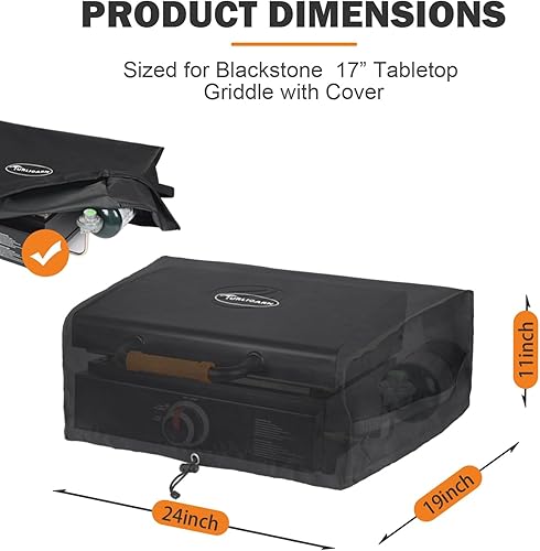 Miniatura 2 de Blackstone - Cubierta para parrilla de 17 pulgadas, resistente a la abrasión 600D, resistente al desgarro, resistente al agua y a la decoloración,