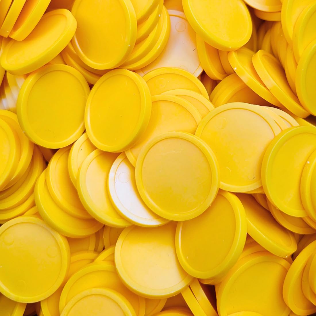 CombiCraft Lot de 1000 jetons en plastique pour distributeurs automatiques taille 1 euro, couleur jaune, pièces de monnaie en plastique pour casiers, chariot de courses, portes de toilettes