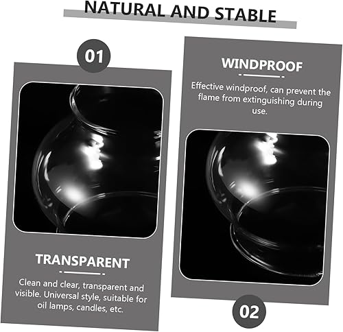 Miniatura 8 de DOITOOL 2 sets pequeña lámpara sombra aceite lámpara reemplazo queroseno luz sombra para huracán 2 unids*2
