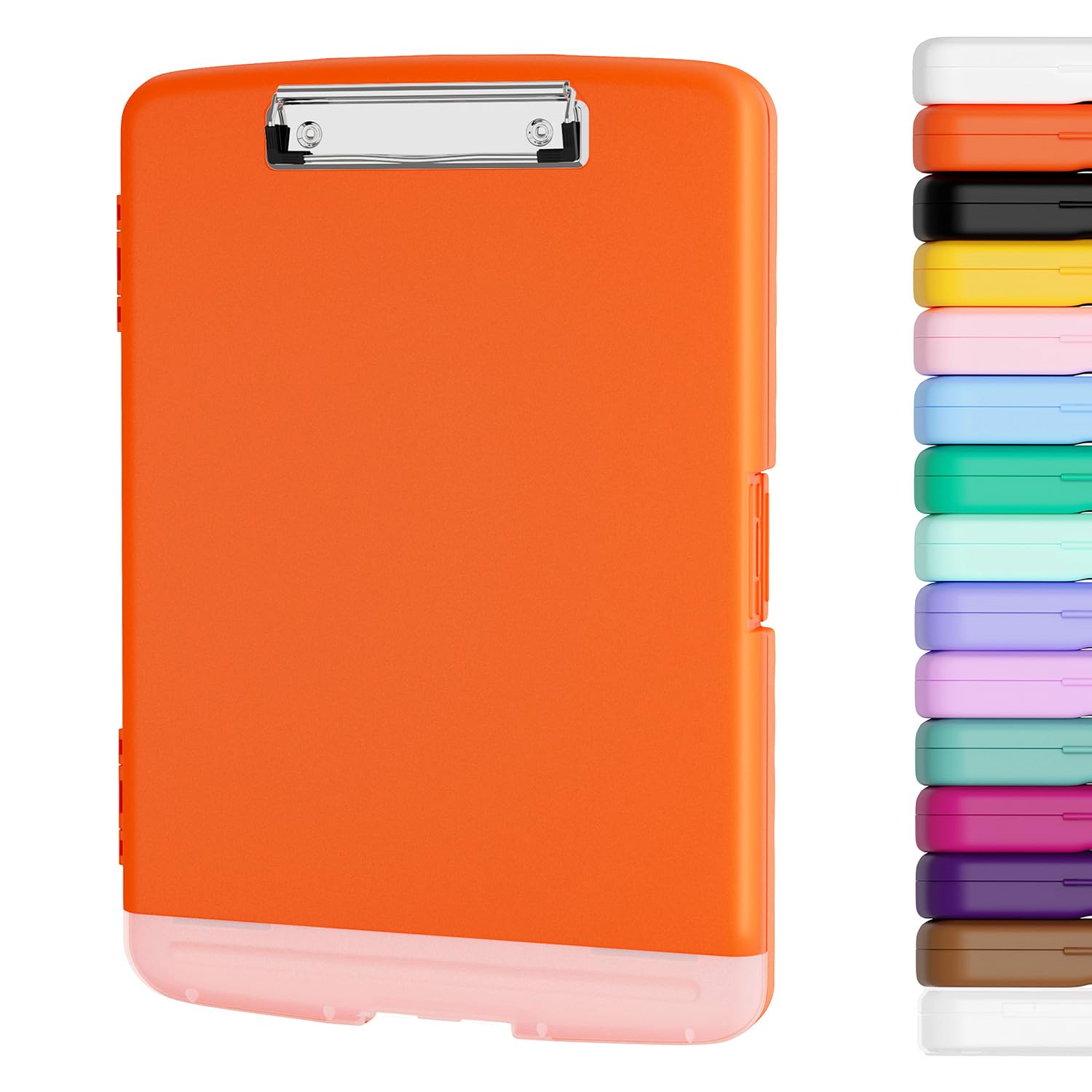 Piasoenc Clipboard with Storage, 8.5 x 11 Organization Box with Pen Holder and A4 Legal Paper Folder, Folio & Side-Opening, Low Profile Clip,for